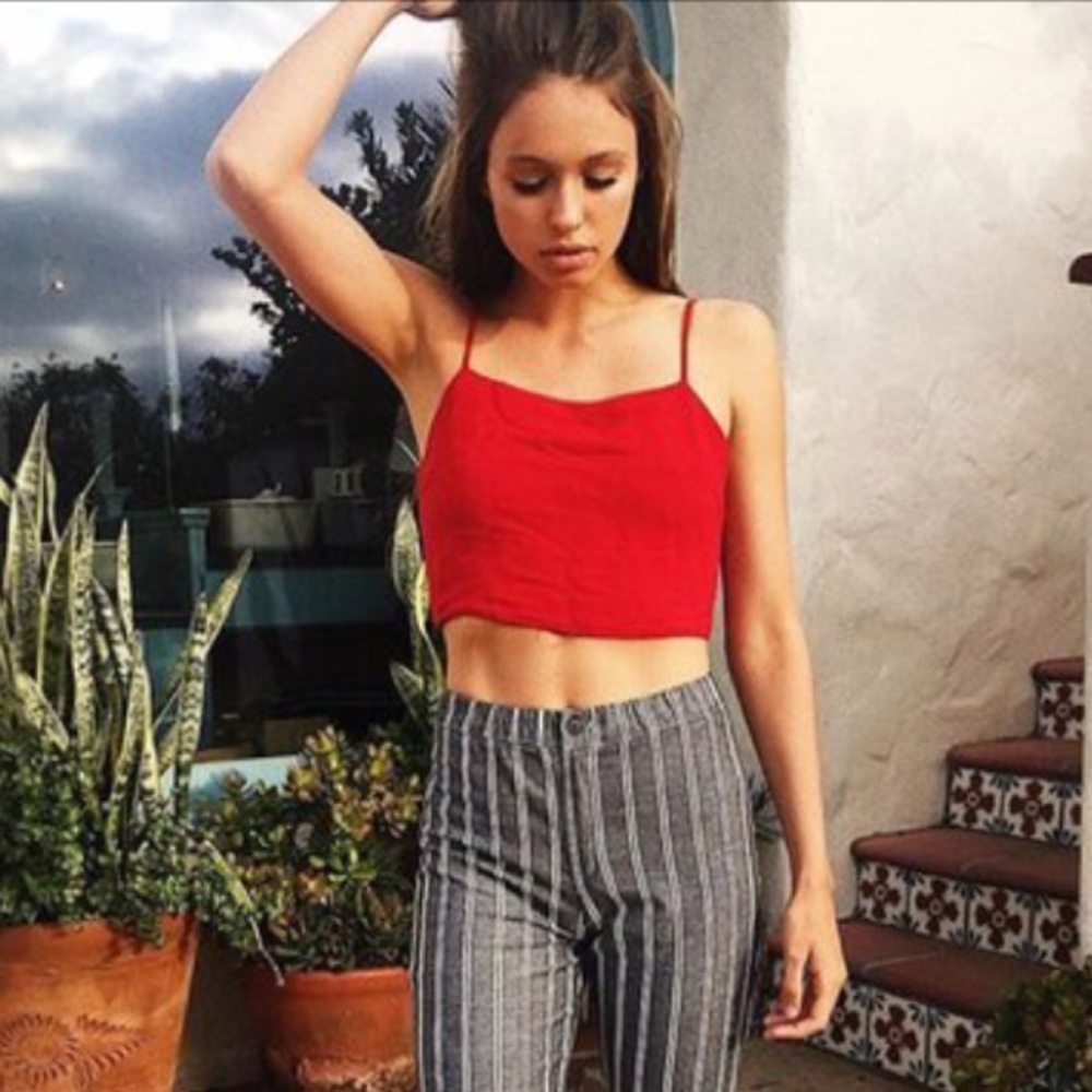 Red Tie Crop Top